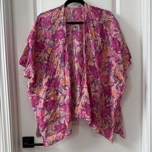 Old Navy Lightweight Kimono Orange with Pink and Purple